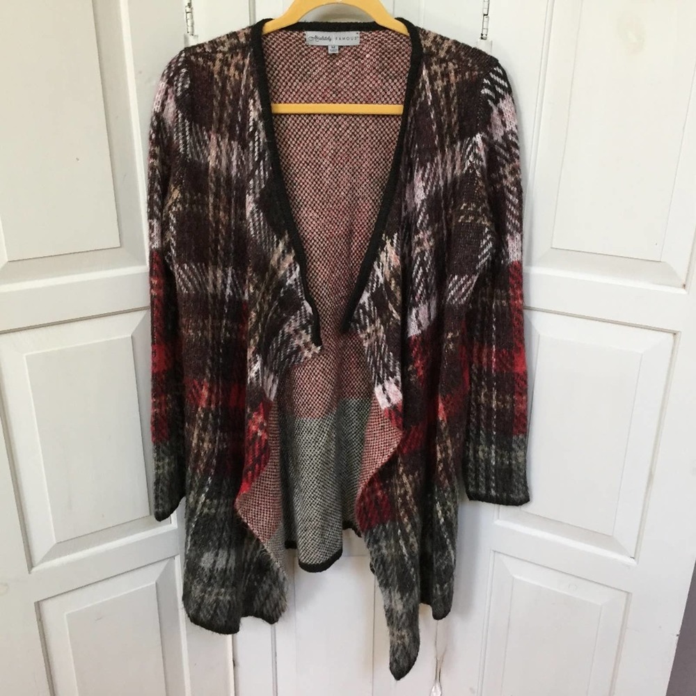 Absolutely Famous Plaid Cardigan Sweater